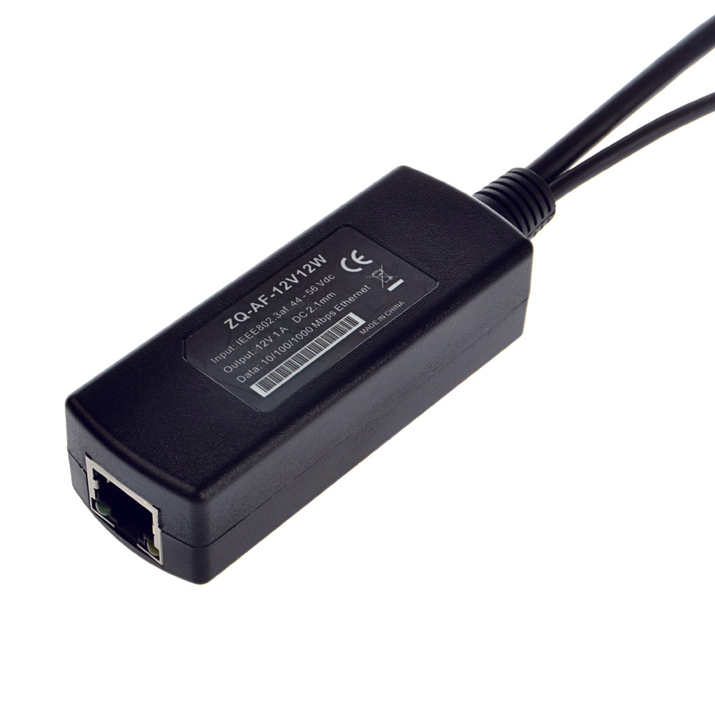 GAF-12v12w 千兆POE分离器 802.3af POE 转12V DC, 为12V非POE设备提供12W的功率