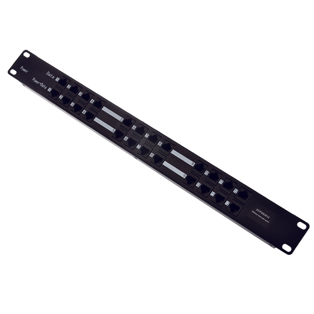 POE-12-PS48V 12口百兆被动式中跨以太网(PoE) 供电器注入器带48V电源,60W或着120W功率可选
