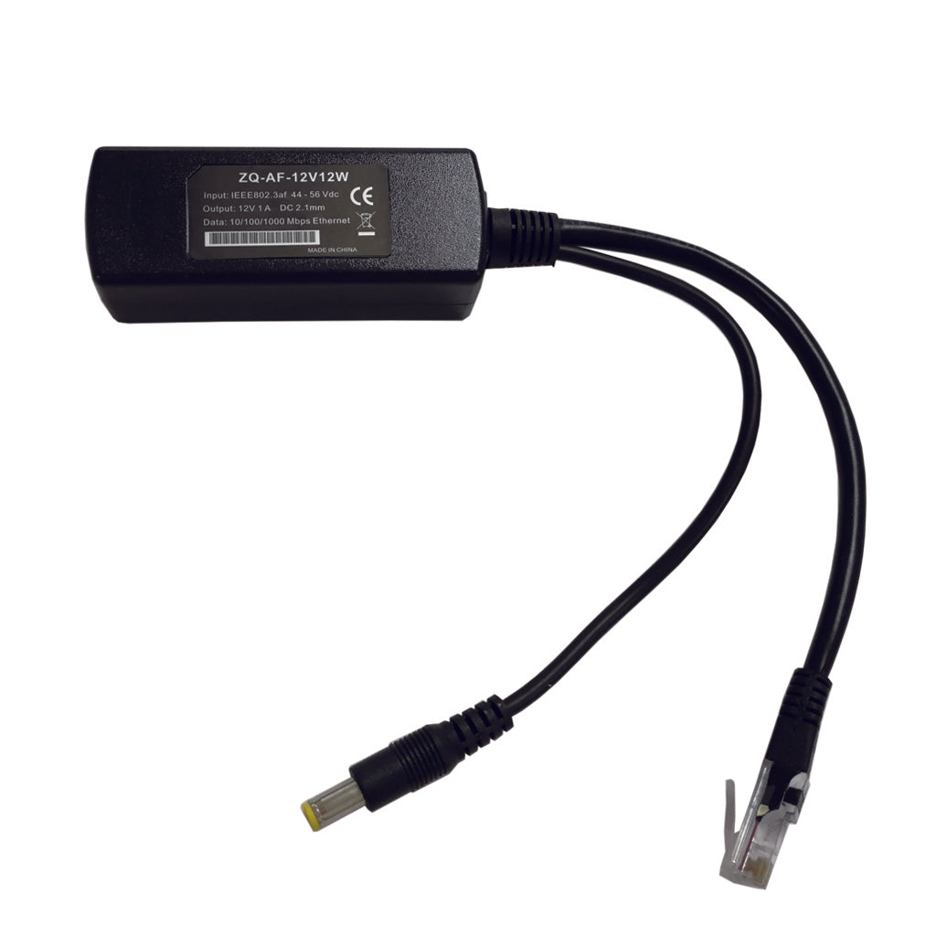 GAF-12v12w 千兆POE分离器 802.3af POE 转12V DC, 为12V非POE设备提供12W的功率