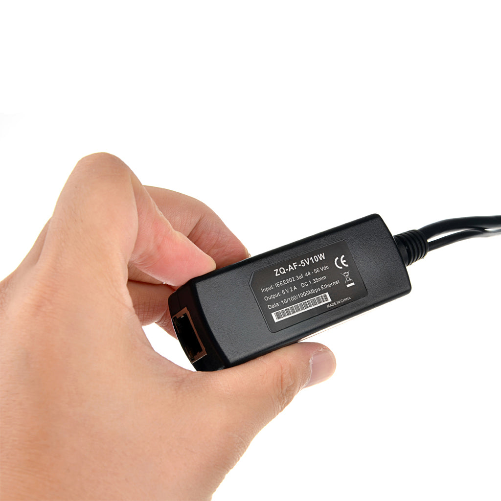 GAF-5v10w 千兆PoE分离器,将48V PoE 转为5V DC, 为非POE摄像头等设备提供10W的功率和10/100/1000m网络传输速率