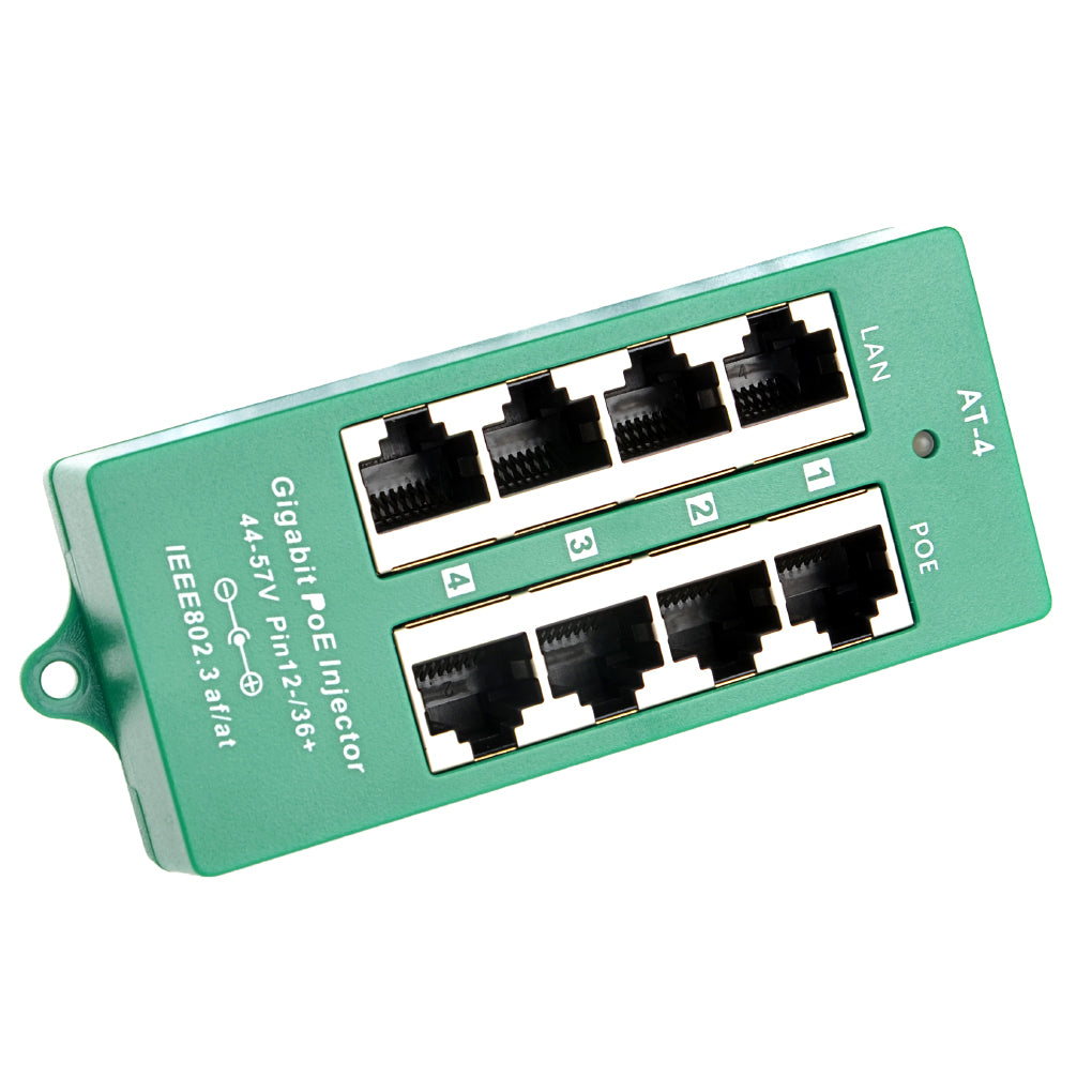 AT-4-PS120W PoE中跨设备以太网供电器注入器,主动式千兆标准带120W电源适配器,单个口最大输出可达30W