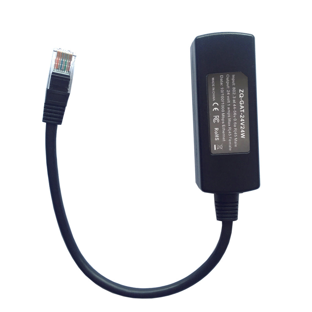 GAT-24V24W 48V转24V 千兆PoE 转换器,802.3af/at 44-56V 输入 24V24W 输出
