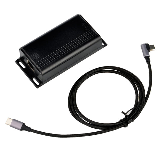 GAT-USBC-PD PoE+转USB-C 通过一根网线为Typ-C兼容设备提供稳定的25W电源和10/100m快速以太网数据,USBC 线或Lightning线可选