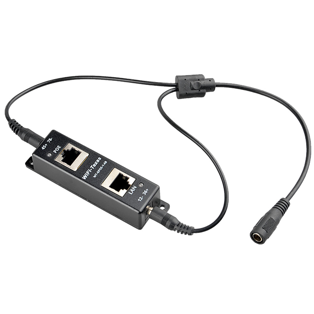 GPOE-1-AB-Y 千兆以太网注入器,24V 48V 中跨被动式 POE 供电器,支持模式A 和 B,最高输出可达60W