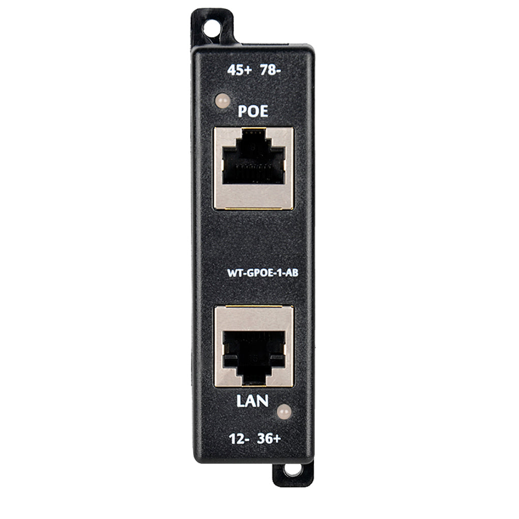 GPOE-1-AB-Y 千兆以太网注入器,24V 48V 中跨被动式 POE 供电器,支持模式A 和 B,最高输出可达60W