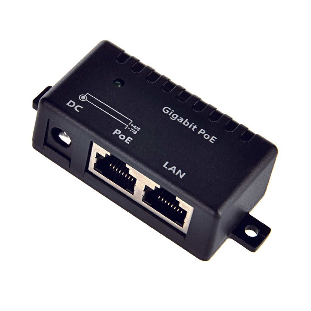 GPOE-1-48V15W 1口千兆PoE 供电器与48V15W电源套装,千兆被动式中跨以太网注入器为802.3af PoE 设备供电