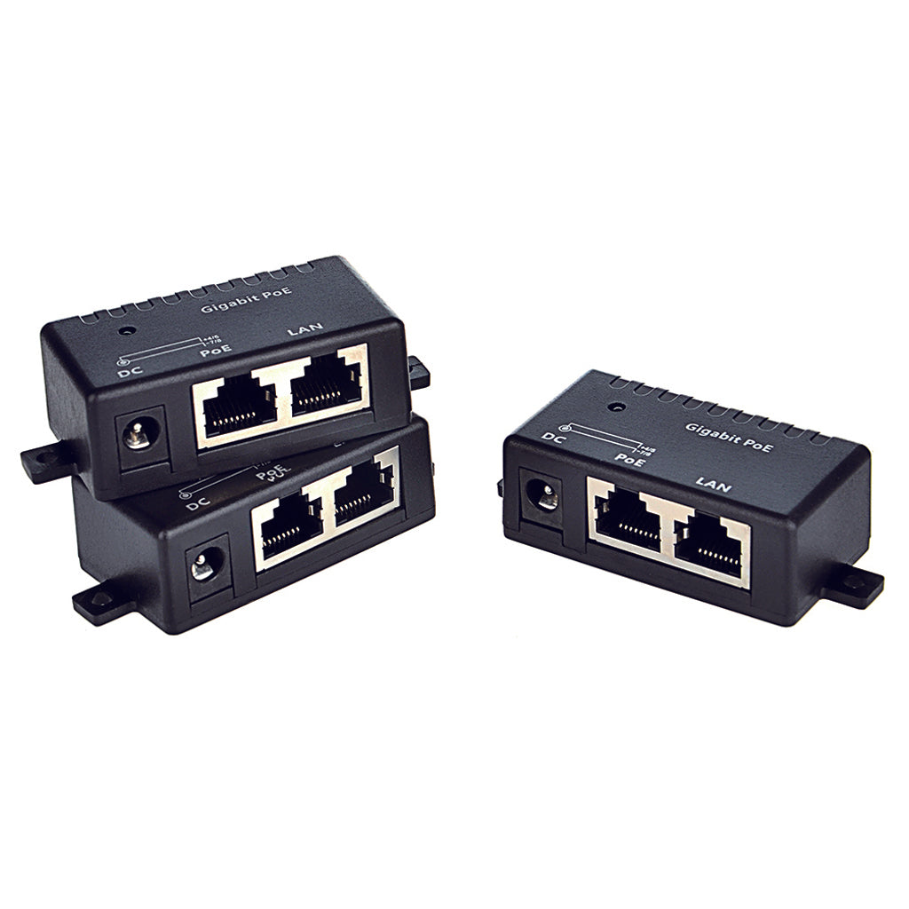 GPOE-1-48V15W 1口千兆PoE 供电器与48V15W电源套装,千兆被动式中跨以太网注入器为802.3af PoE 设备供电