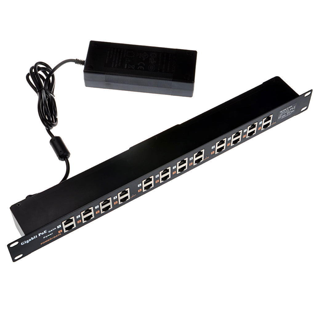 GPOE-12-PS48V 2口千兆被动式PoE供电器与48V电源套装,机架式中跨被动式PoE注入器,配有48V 120W 或 240W电源
