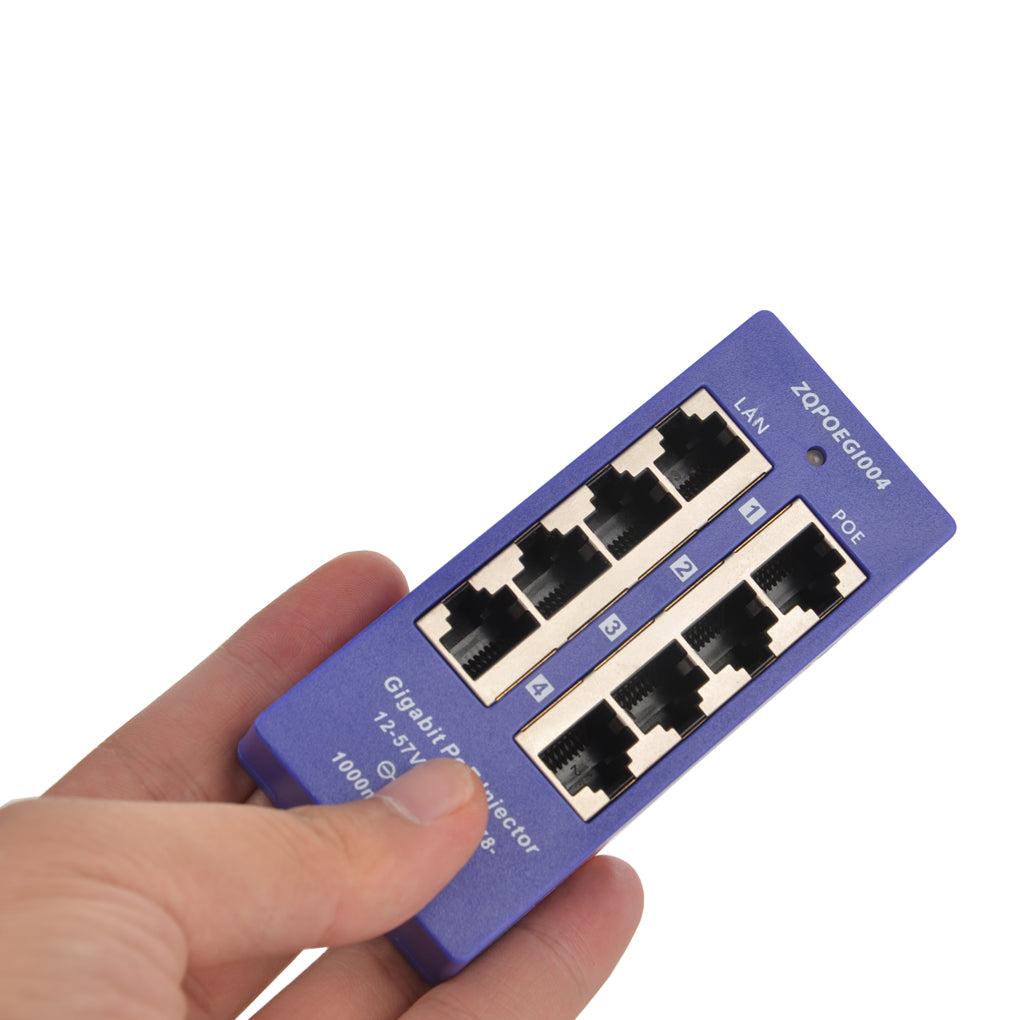 GPOE-4B 4口千兆以太网供电器 Mode B 被动式POE注入器 适用于24V Mikrotik, UBNT 设备