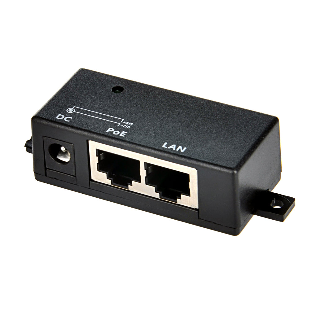 POE-1-WM 百兆以太网供电器,POE 注入器,PoE分离器,被动式中跨设备兼容802.3af和24V PoE摄像头