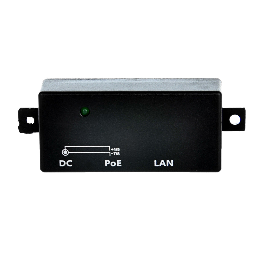 POE-1-WM 百兆以太网供电器,POE 注入器,PoE分离器,被动式中跨设备兼容802.3af和24V PoE摄像头