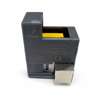 AT-USBC-V4 以太网供电转 USB-C 电源适配器 25 瓦，符合 IEEE 802.3af/at 标准，RJ45 转 Type-C 充电转换器，适用于平板、智能家居面板
