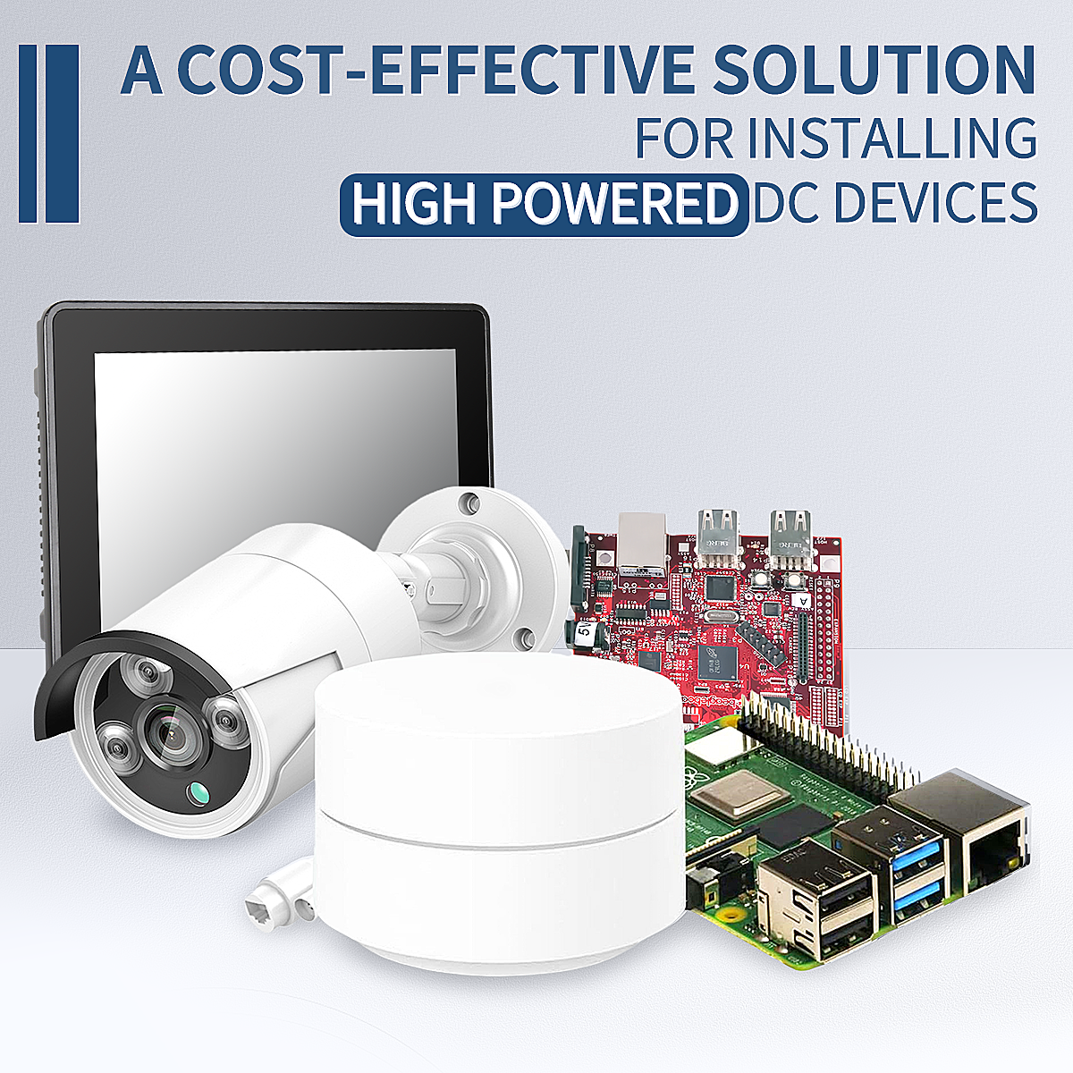 GBT-65W 可调电压 PoE++ 分离器（5–24V/26V 可调），支持 10/100/1000/2.5G 数据，IEEE 802.3bt/at/af，最大输出 6A，延长供电距离至 100 米