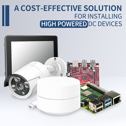 GBT-65W 可调电压 PoE++ 分离器（5–24V/26V 可调），支持 10/100/1000/2.5G 数据，IEEE 802.3bt/at/af，最大输出 6A，延长供电距离至 100 米