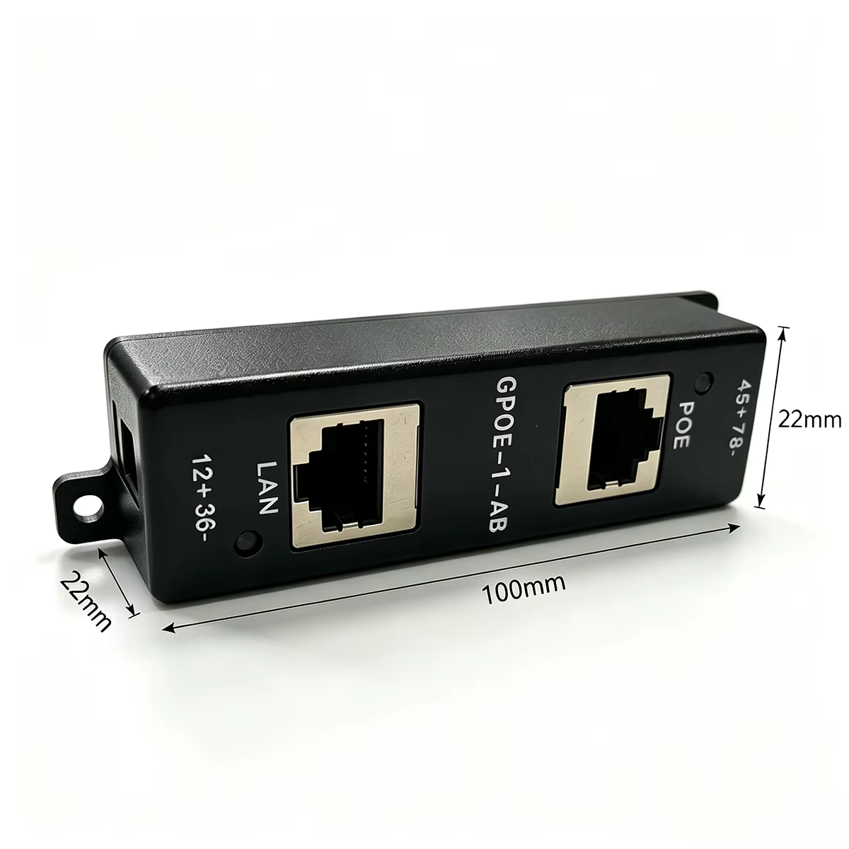 GPOE-1-AB-Y-48V60W 中跨千兆被动式PoE供电器A/B模式和48V60W电源套装，最高60W输出