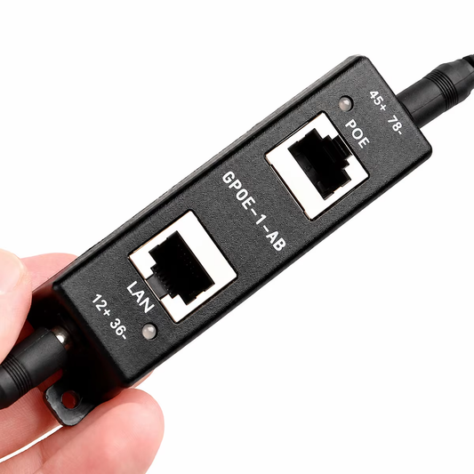 GPOE-1-AB-Y 千兆以太网注入器，24V 48V 中跨被动式 POE 供电器，支持模式A 和 B，最高输出可达60W